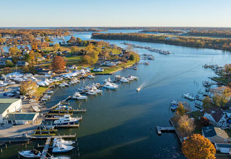The Middle River waterfront in Baltimore County